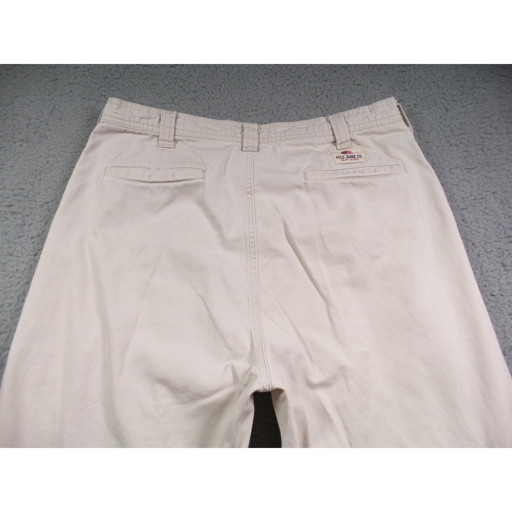 Vintage Polo Jeans Co Ralph Lauren Pants Mens Size 31x32 Beige Cargo Wide Leg - Picture 10 of 16